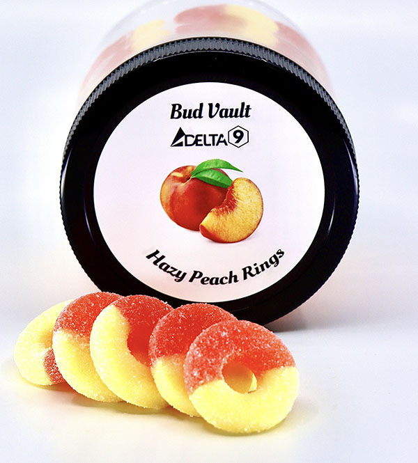 Hazy Peach Rings D9 Gummies